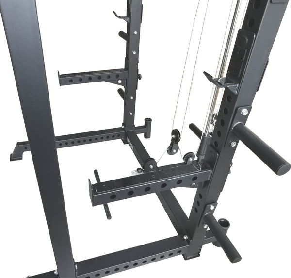 Heavy Duty Power Rack Cage w Row and Cable Fly