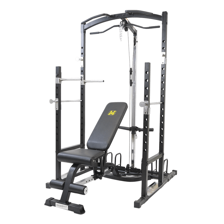 Power Rack with Plates Storage Dip Bars and Cable Machine - DirectHomeGym
