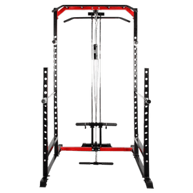 Power Squat Rack with Lats Pull-down and Row Machine - DirectHomeGym
