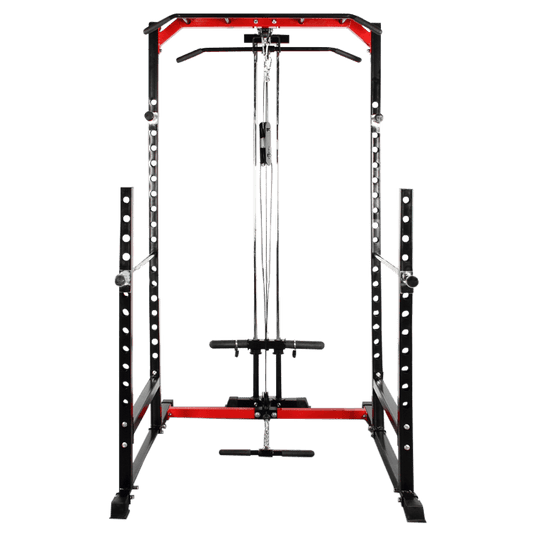 Power Squat Rack with Lats Pull-down and Row Machine - DirectHomeGym