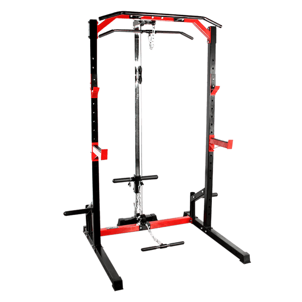 Half Rack with Lats Pull down and Row Machine - DirectHomeGym