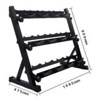 Dumbbells Rack Round Head (3-Tier) - DirectHomeGym