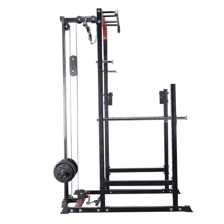 Power Squat Rack with Lats Pull-down and Row Machine - DirectHomeGym