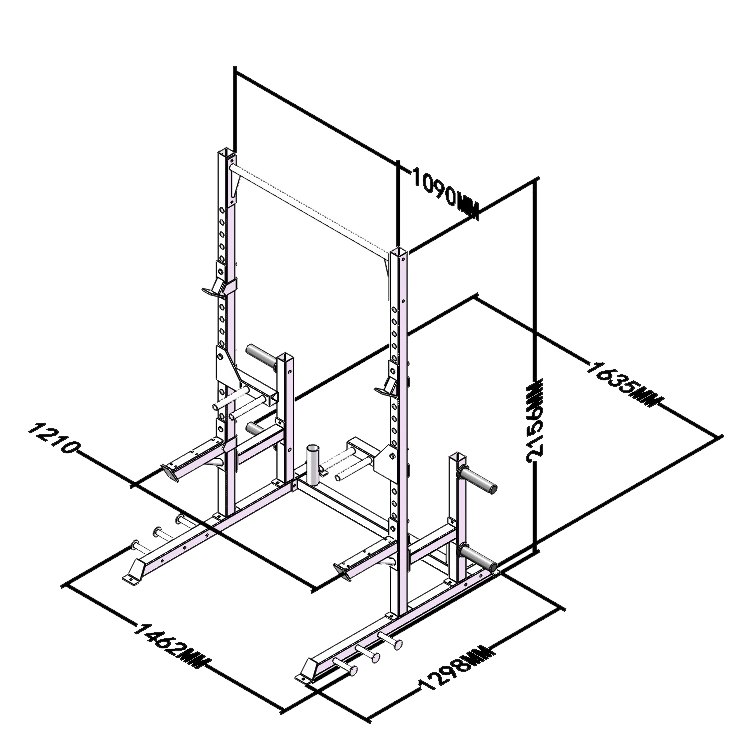 Half Rack with Plates Holders and Dip Bar - DirectHomeGym
