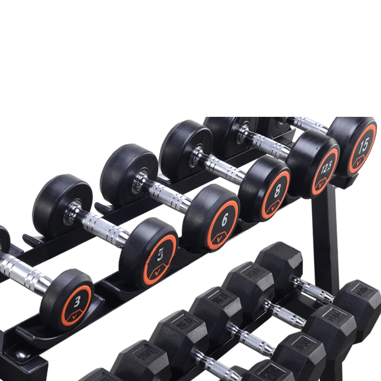 Dumbbells Shelf Rack Hex / Round (2-Tier) - DirectHomeGym