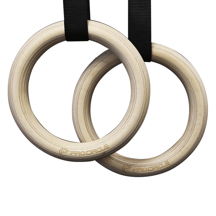 Gym Rings with Straps Layered Birch Wooden DirectHomeGym