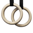 Gym Rings with Straps Layered Birch Wooden - DirectHomeGym