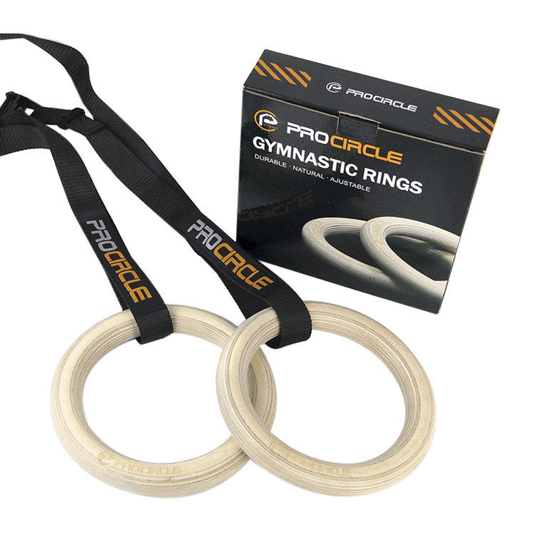Gym Rings with Straps Layered Birch Wooden DirectHomeGym