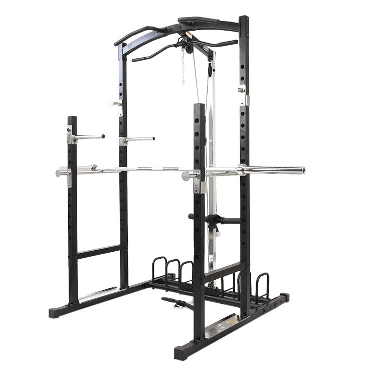 Power Rack with Plates Storage Dip Bars and Cable Machine - DirectHomeGym