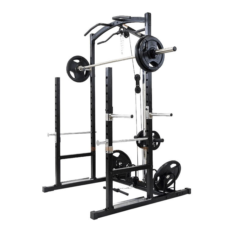 Power Rack with Plates Storage Dip Bars and Cable Machine - DirectHomeGym